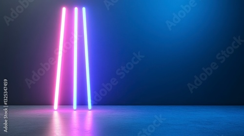 Wallpaper Mural Colorful Neon Lights Against Dark Background in an Empty Space Torontodigital.ca