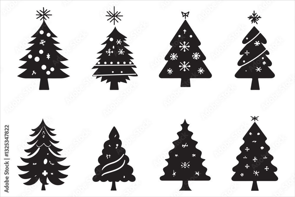 Obraz premium Christmas Tree Vector Collection 