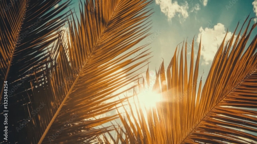 Obraz premium palm tree at sunset