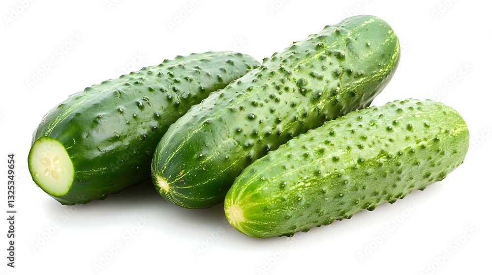 two kinds of cucumber on white background two kinds of cucumber on white background