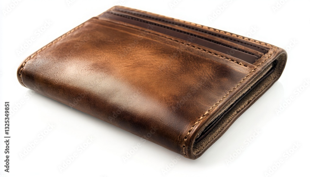 Elegant Leather Wallet on White Background for Fashion and Lifestyle Use, Showcasing Premium Quality and Stylish Design Perfect for Everyday Carry and Accessories. Elegant Leather Wallet on White Background for Fashion and Lifestyle Use, Showcasing Premium Quality and Stylish Design Perfect for Everyday Carry and Accessories.