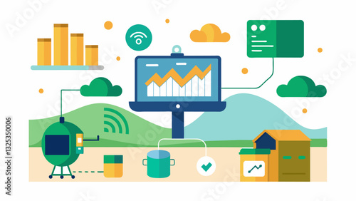 With the help of smart silage systems farmers are able to track the quality and quantity of their silage throughout the entire storage and feeding process providing valuable. Vector illustration
