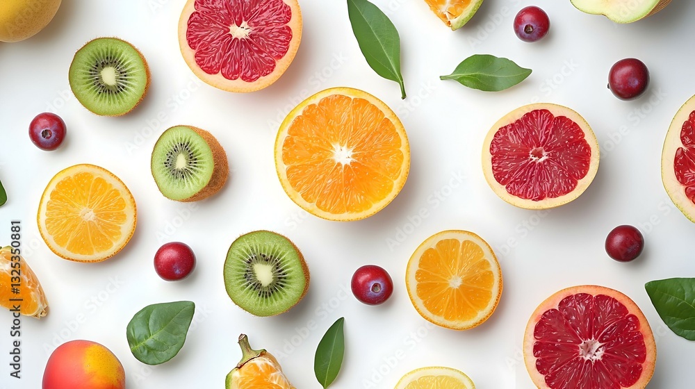 Ripe and tasty fruits and vegetables on a white Ripe and tasty fruits and vegetables on a white