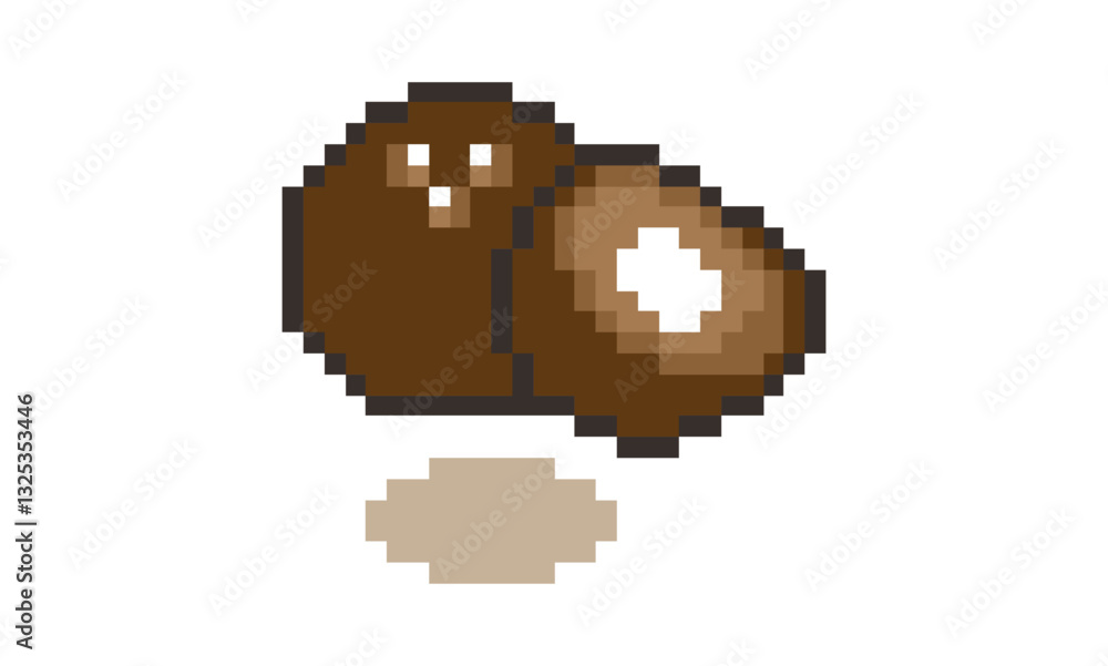 Fototapeta premium coconut pixel art icon