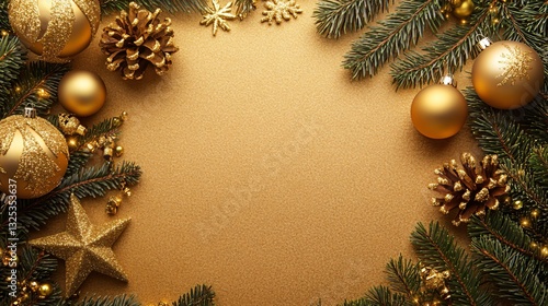 Festive Christmas and New Year holiday background with Xmas decorations for professional designs