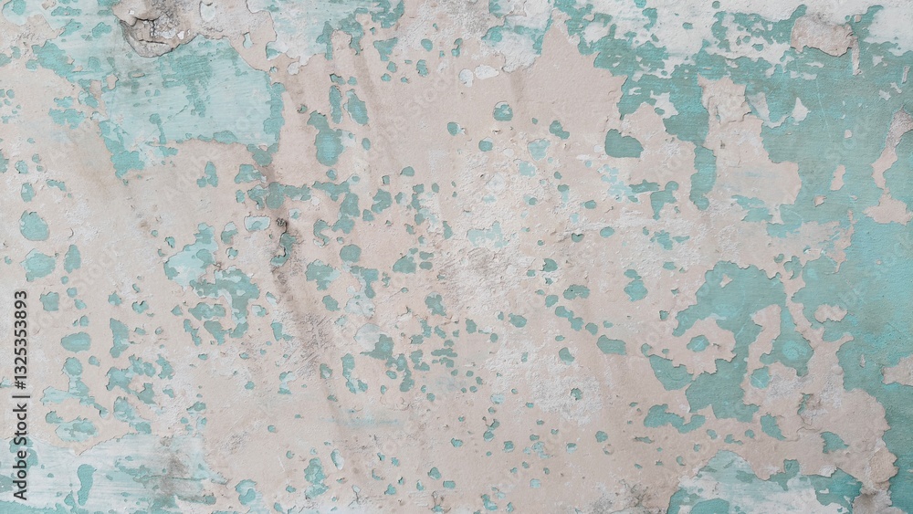 Obraz premium Weathered Peeling Paint Texture on Aged Wall