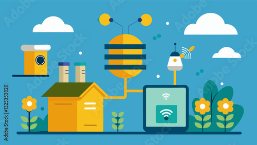 With the ability to collect and analyze a vast amount of data smart beehives are revolutionizing the beekeeping industry and ensuring the sustainability of bees and their essential. Vector