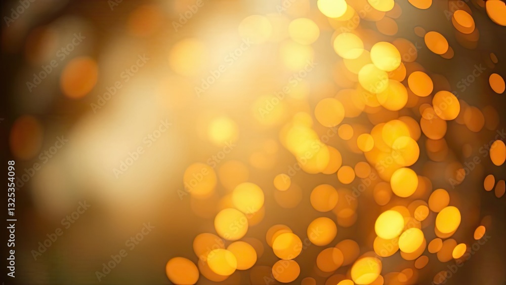 Golden Bokeh Lights Background Abstract Blurred Festive Sparkle