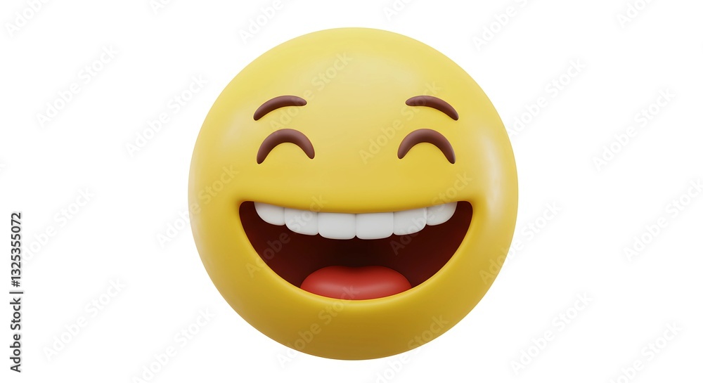 Fototapeta premium Laugh Smile Emoji Funny LOL Cartoon Face Comment Reaction