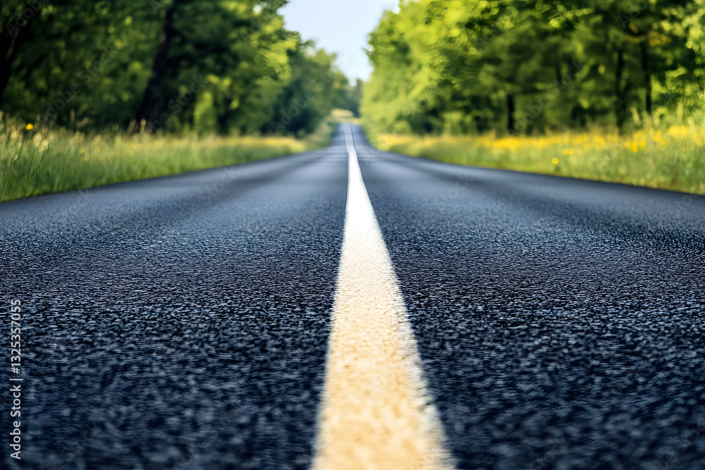 asphalt road stretching into the distance. perspective, a long deserted road, autobahn highway asphalt road stretching into the distance. perspective, a long deserted road, autobahn highway