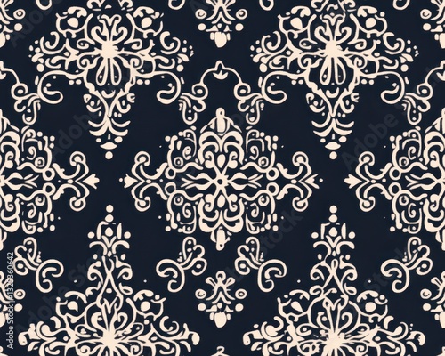 Ornamental laceinspired pattern with delicate minimalist details, seamless and elegant