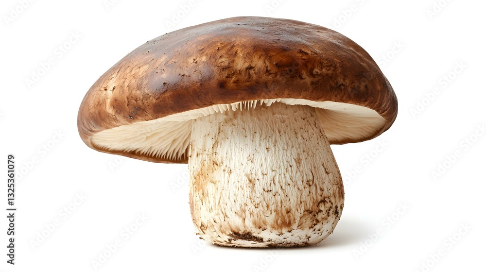 Single Porcini mushroom known as boletus edulis