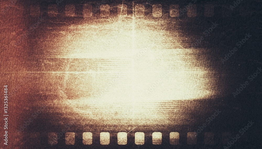 Fototapeta premium Retro old film texture with scratches dust, noise and light leaks. Realistic overlay film texture in black-white, dust and grain. Distressed retro movie or photo negative effect of cinema nostalgia