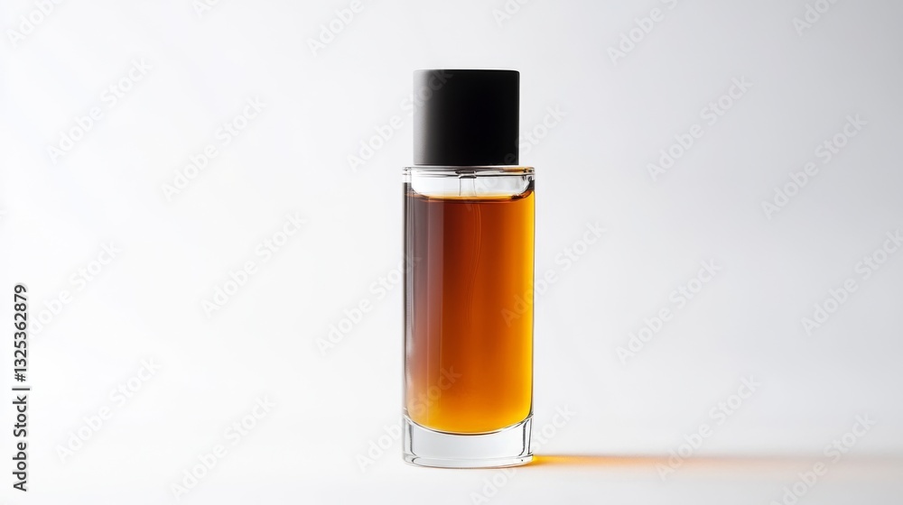 Elegant fragrance bottle on minimalist background for beauty and design concepts Elegant fragrance bottle on minimalist background for beauty and design concepts