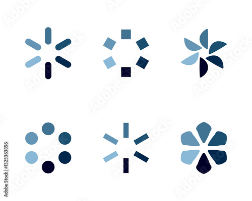 Collection Loading bar status icon. Vector illustration. Set of vector loaded icons. Download progress. Donload or Upload.