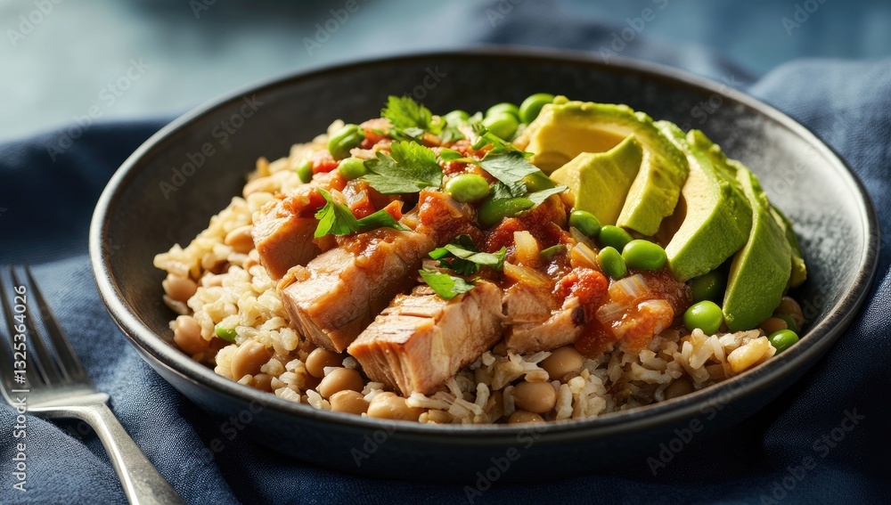 Tuna & Avocado Bowl with Rice & Beans Tuna & Avocado Bowl with Rice & Beans