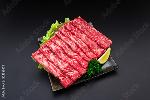 国産和牛　モモスライス　Domestic Wagyu beef thigh slices