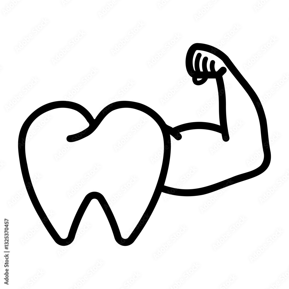 Fototapeta premium strong tooth Line Icon