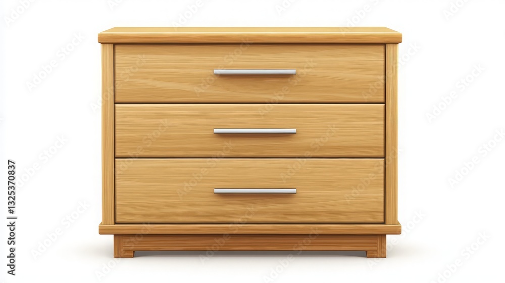 Elegant Wooden Three-Drawer Dresser Perfect for Home Furniture Catalogs, Showcasing Minimalist Design and Versatile Style on a Clean White Background. Elegant Wooden Three-Drawer Dresser Perfect for Home Furniture Catalogs, Showcasing Minimalist Design and Versatile Style on a Clean White Background.
