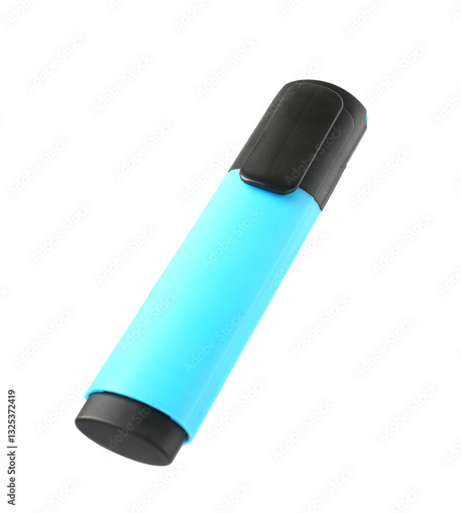 One bright highlighter in air isolated on white One bright highlighter in air isolated on white