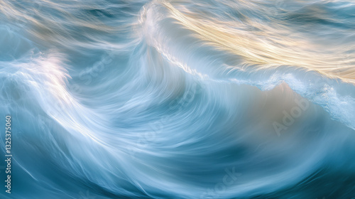 Abstract wave patterns blending marble textures, symphony of flowing lines with tranquil beauty, evoking peace
