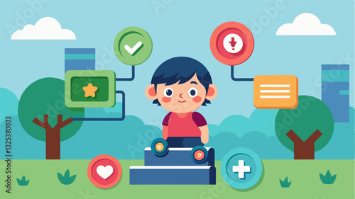 Eager to make their game accessible to all children carefully incorporate options for different difficulty levels and accessibility features.. Vector illustration