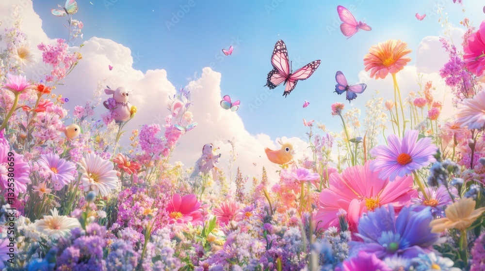 Obraz premium A macro shot of a single dewdrop on a rose petal, reflecting the surrounding garden.