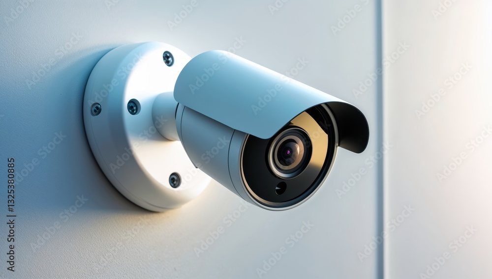 Security Camera on White Wall Security Camera on White Wall