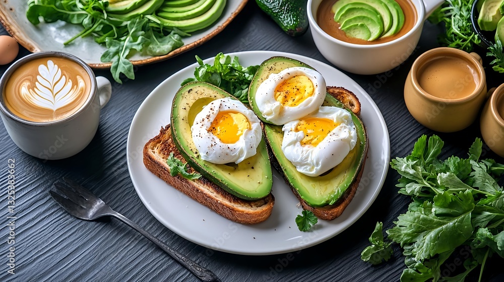 Avocado Toast with Poached Eggs - Healthy Breakfast - Healthy Eating Avocado Toast with Poached Eggs - Healthy Breakfast - Healthy Eating