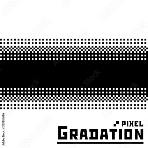 シンプルなドット絵のイラスト素材　黒から透明（白）のグラデーション　四角