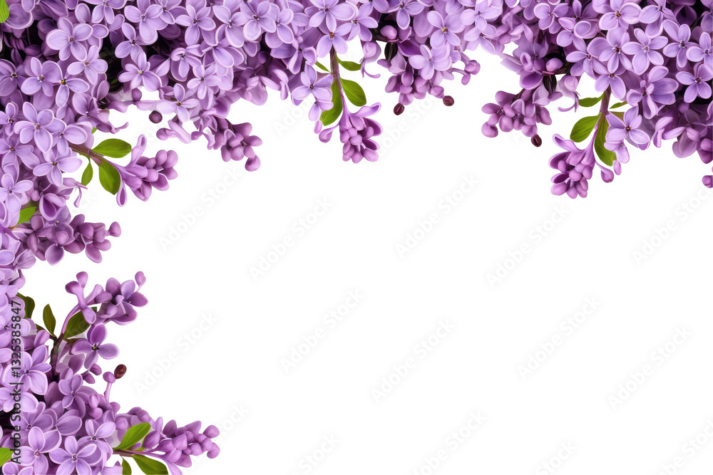 lilac flowers as a frame border on transparent background lilac flowers as a frame border on transparent background