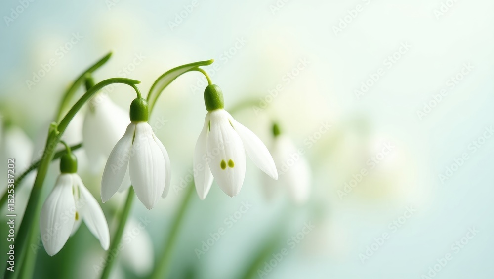 Spring snowdrops flowers on a white background. Spring snowdrops flowers on a white background.