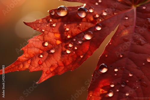 red flower with water drops