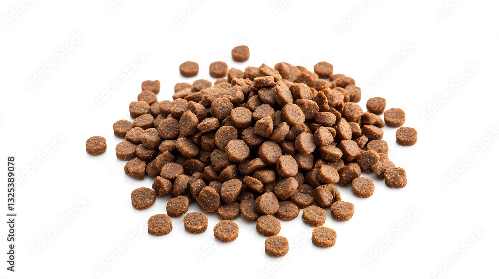 Top view of brown crunchy organic kibble pieces Top view of brown crunchy organic kibble pieces