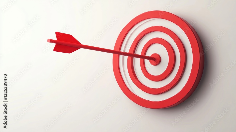 Precision Hit Red Arrow Striking the Bullseye of a Target Symbolizing Success and Accuracy in Precision Hit Red Arrow Striking the Bullseye of a Target Symbolizing Success and Accuracy in