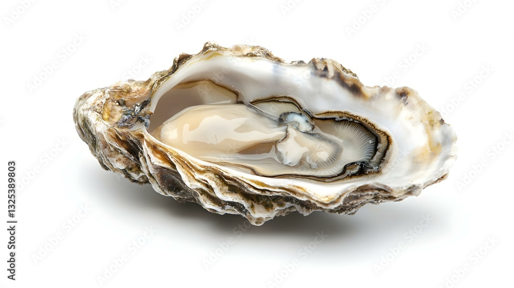 Single Oyster on white background Single Oyster on white background