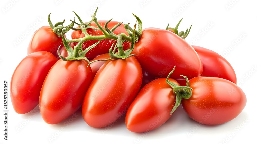 San marzano plum tomatoes isolated on white