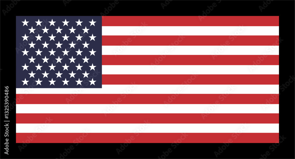 Naklejka premium FLAG OF THE UNITED STATES WITH BLACK BACKGROUND
