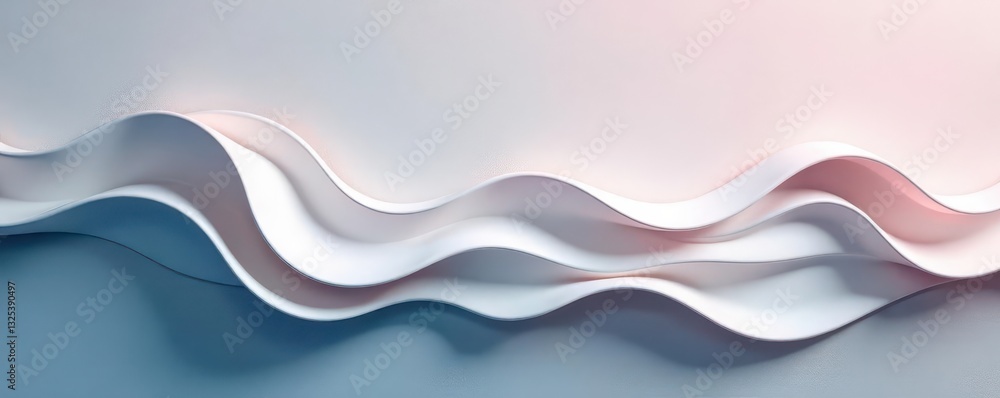 Fototapeta premium Fluid, swirling white curves on textured backdrop, organic, graphic, dynamic
