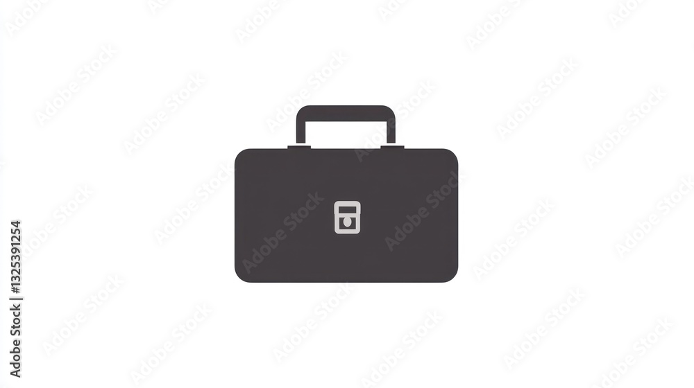 A sleek briefcase icon with a lock symbol ideal for business security and professional theme A sleek briefcase icon with a lock symbol ideal for business security and professional theme