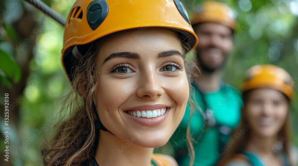 Adventurous group of friends ziplining through a lush forest in costa rica enthralling outdoor experience nature adventure thrilling perspective Adventurous group of friends ziplining through a lush forest in costa rica enthralling outdoor experience nature adventure thrilling perspective