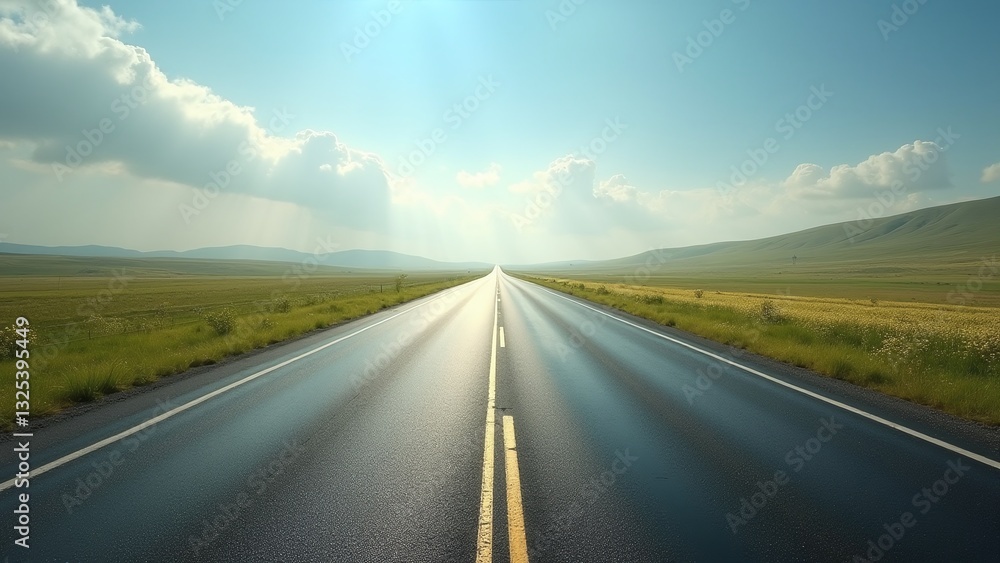 Straight highway road
