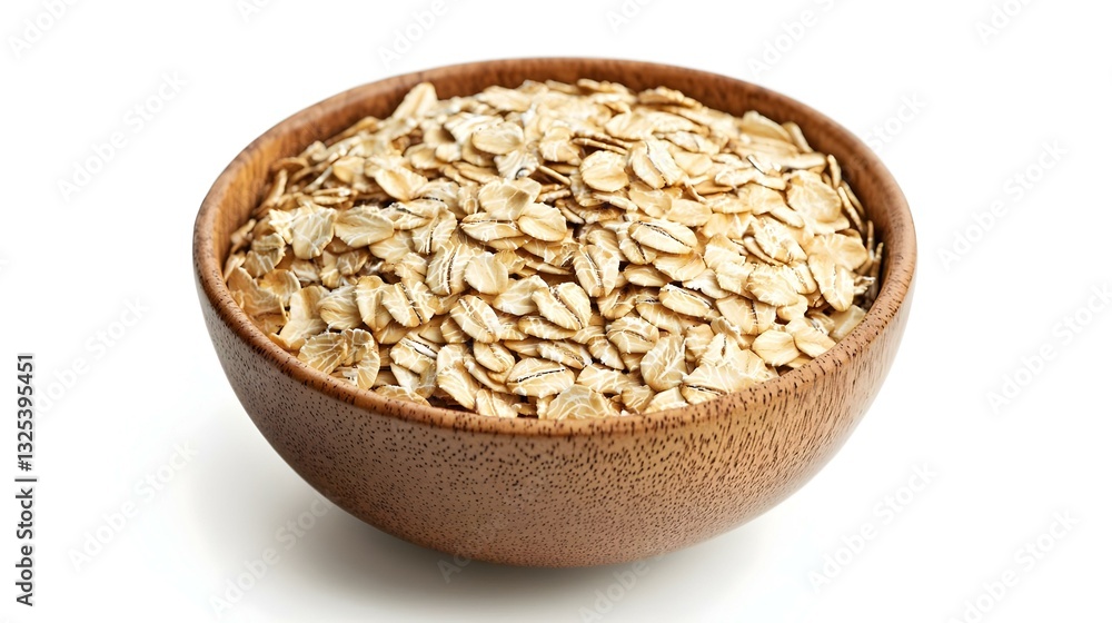 Rolled oats in a bowl isolated on white Rolled oats in a bowl isolated on white