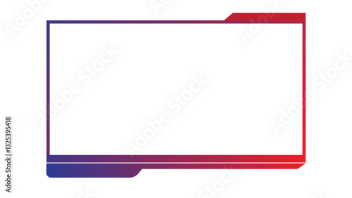 Game overlay frame design, Overlay frame for gaming stream, neon effect frame overlay