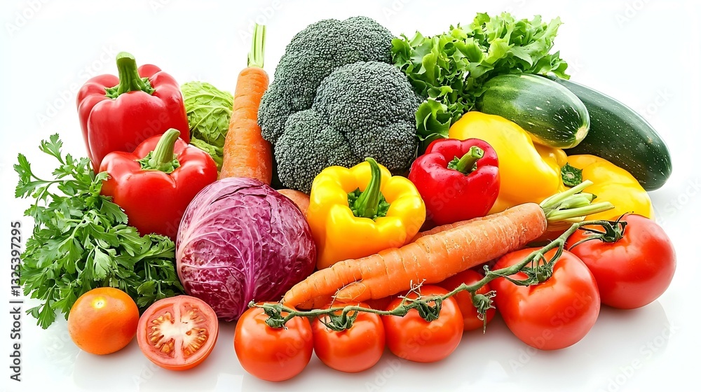 fruit and vegetables on white background fruit and vegetables on white background