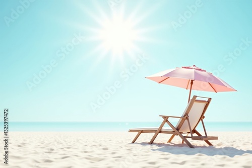 Relaxing under a sun umbrella on the beach