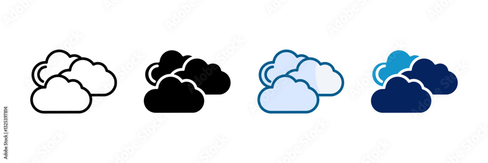 Obraz premium Cloud Icon Set Multiple Style Collection