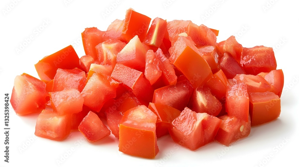diced tomato isolated on white background diced tomato isolated on white background