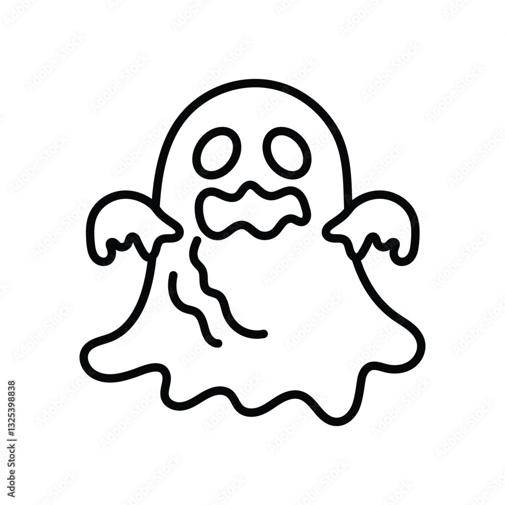 Fototapeta premium Halloween animated ghost silhouette design