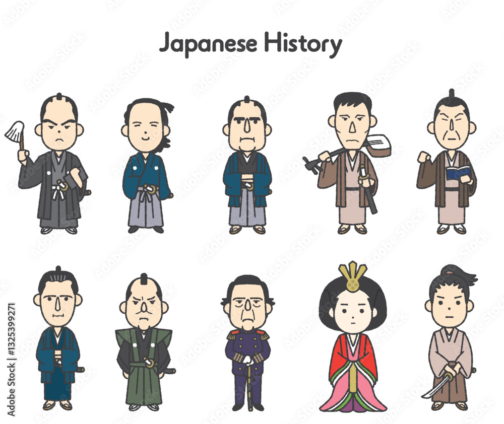 日本史全身イラスト 江戸時代幕末